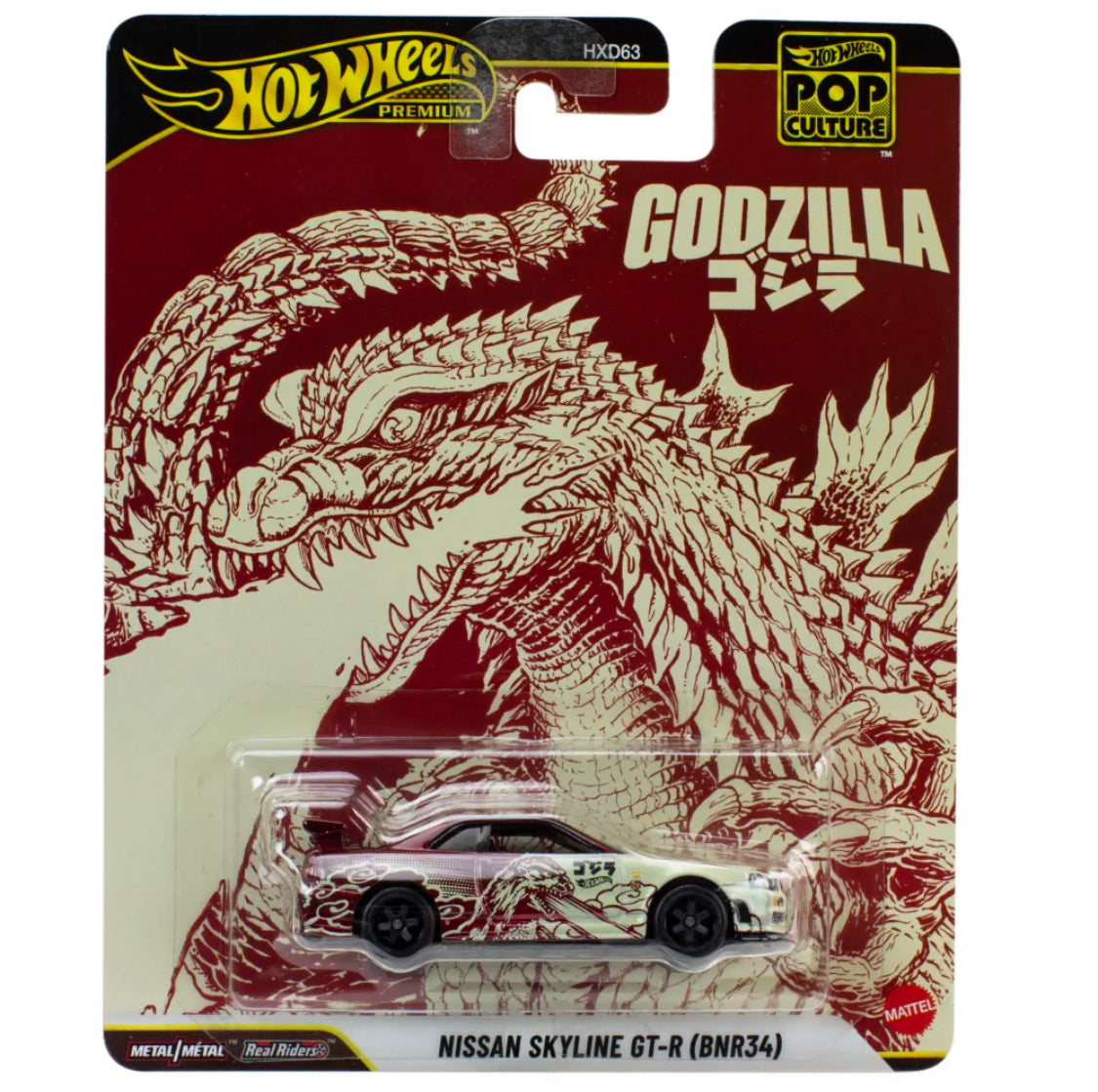 Hot Wheels Premium Pop Culture Godzilla — Nissan Skyline GT-R (BNR34)